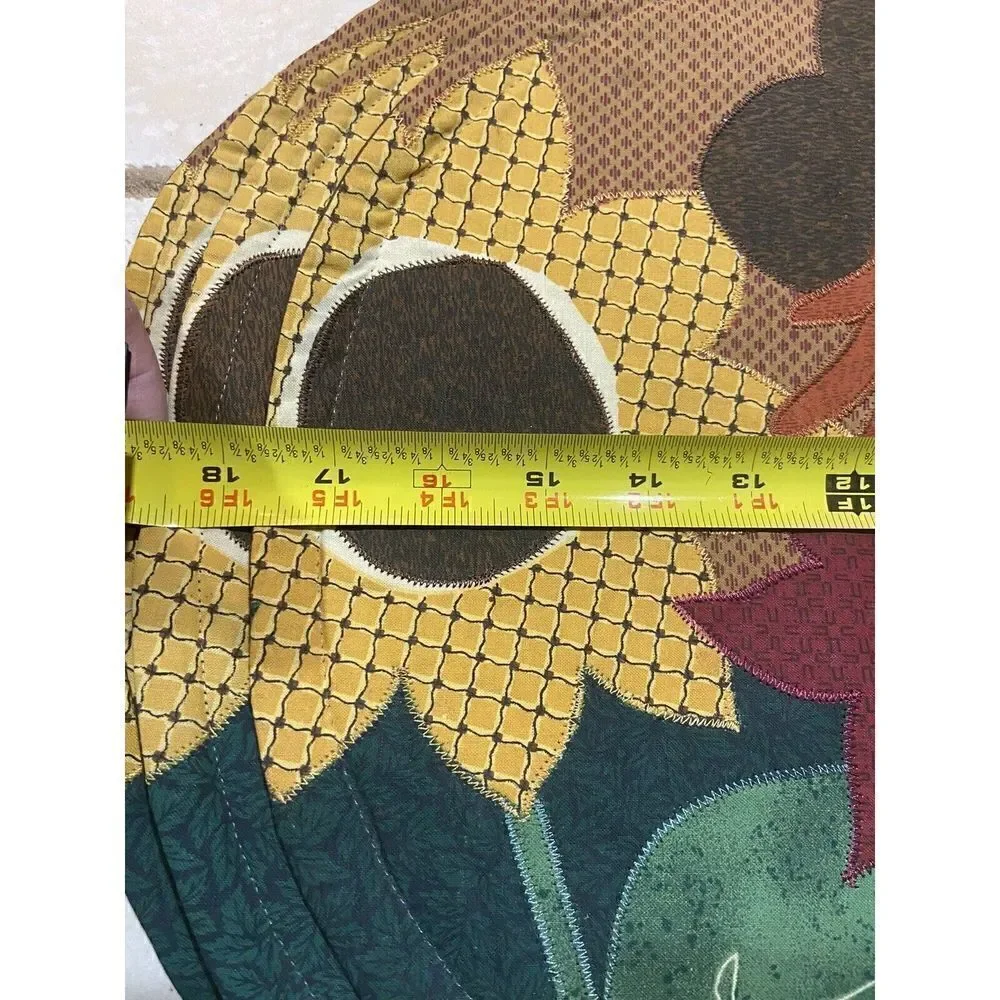 Fall Sunflower  And Scarecrow‎ Placemats Set of 6 Cotton 13” By 19”